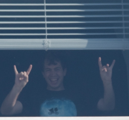 James reacts to seeing his tour bus for the first time