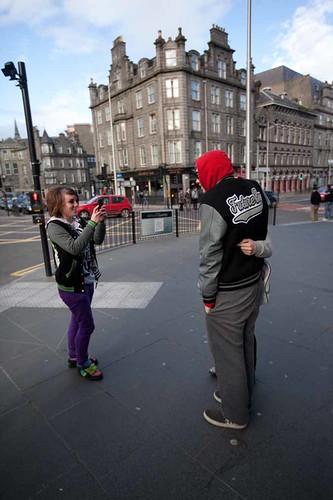 Meeting fans on the street