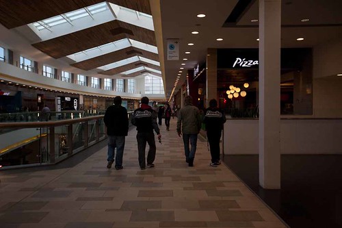 Walking the shopping centre in Aberdeen